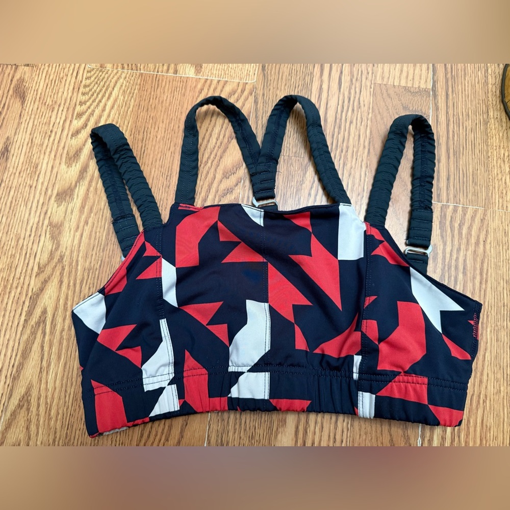 Oiselle Strappy Geometric Print Sports Bra size 10